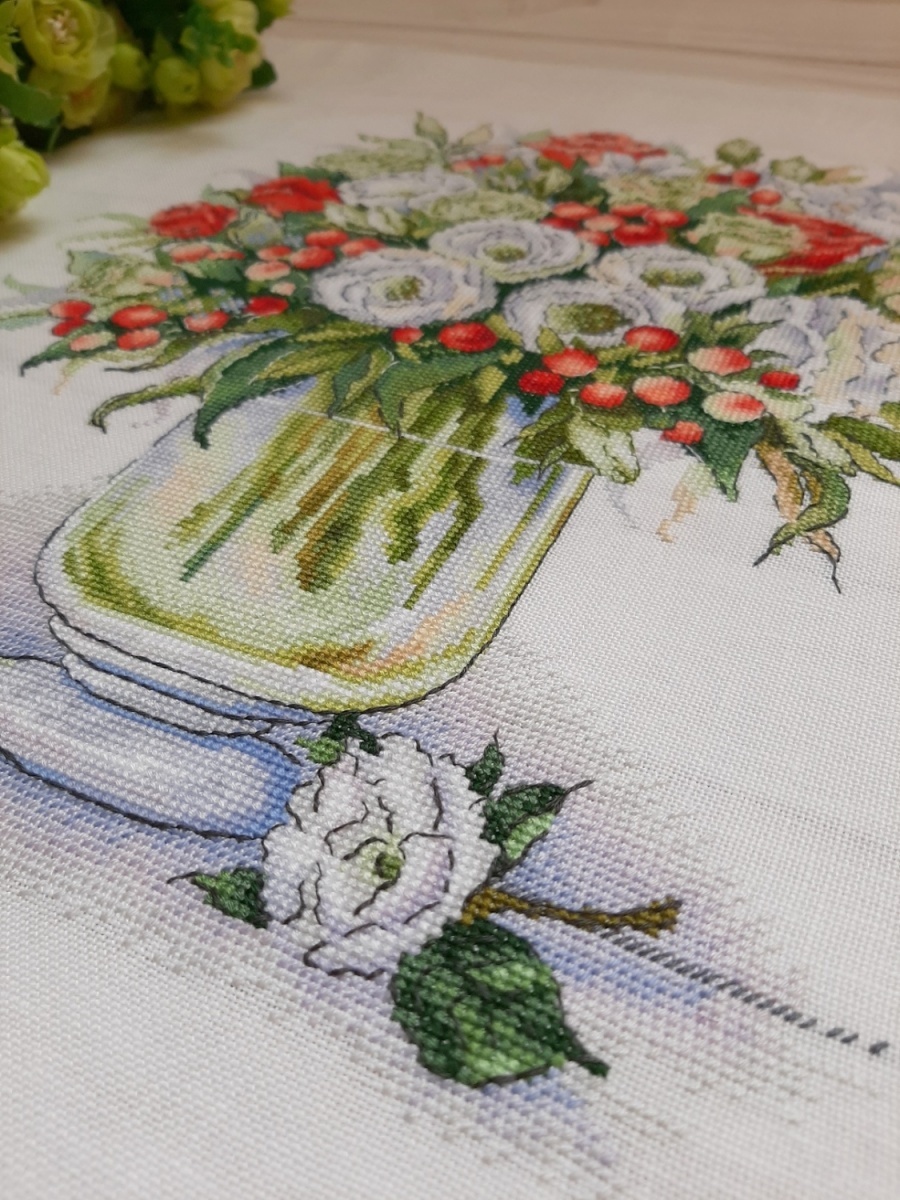 Scarlet Bouquet Cross Stitch Pattern фото 9