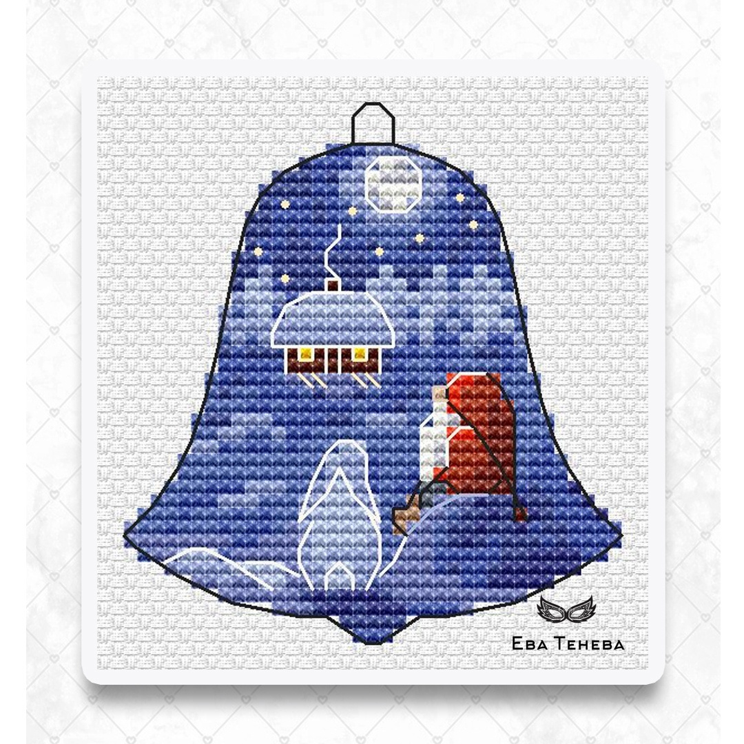 Christmas Bell. Santa Cross Stitch Pattern фото 1