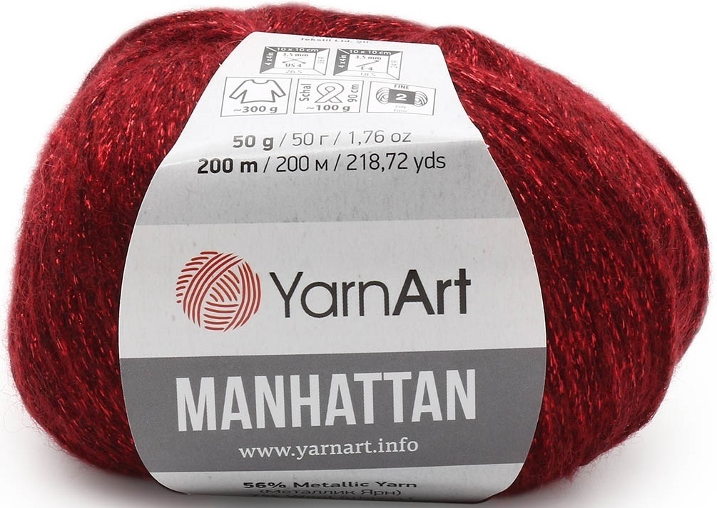 YarnArt Manhattan 7% wool, 7% viscose, 56% metallic, 30% acrylic, 10 Skein Value Pack, 500g фото 14