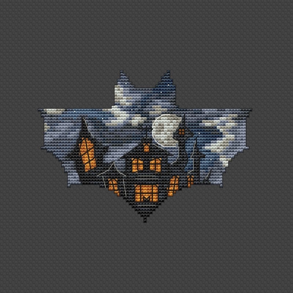 Old Vampire Castle Cross Stitch Pattern фото 2