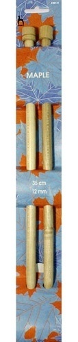 Single-pointed knitting needles, 12,00 mm/ 35 cm, maple фото 1
