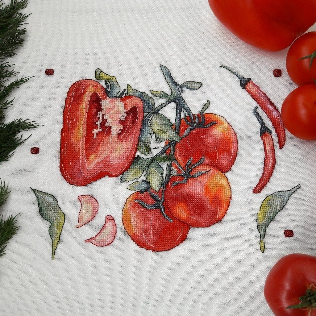 Pepper and Tomato Cross Stitch Pattern фото 2