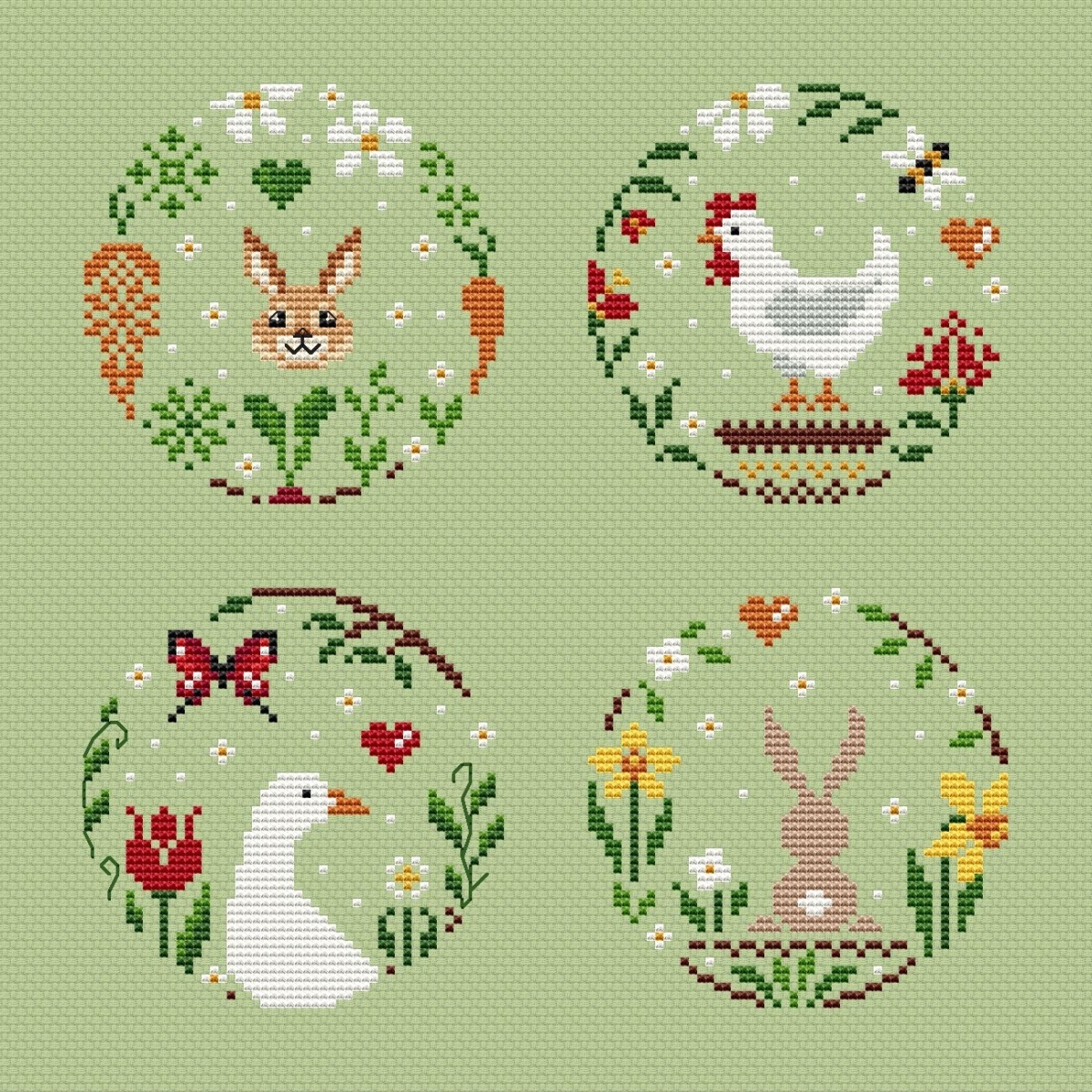 Wreaths. Spring in the Heart Cross Stitch Pattern фото 2