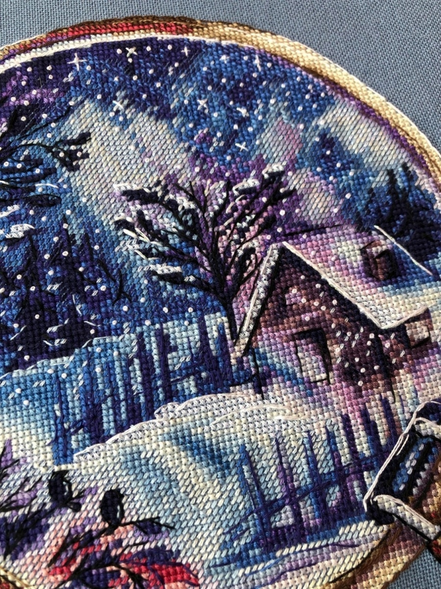 Winter in Embroidery Hoops Cross Stitch Pattern фото 7