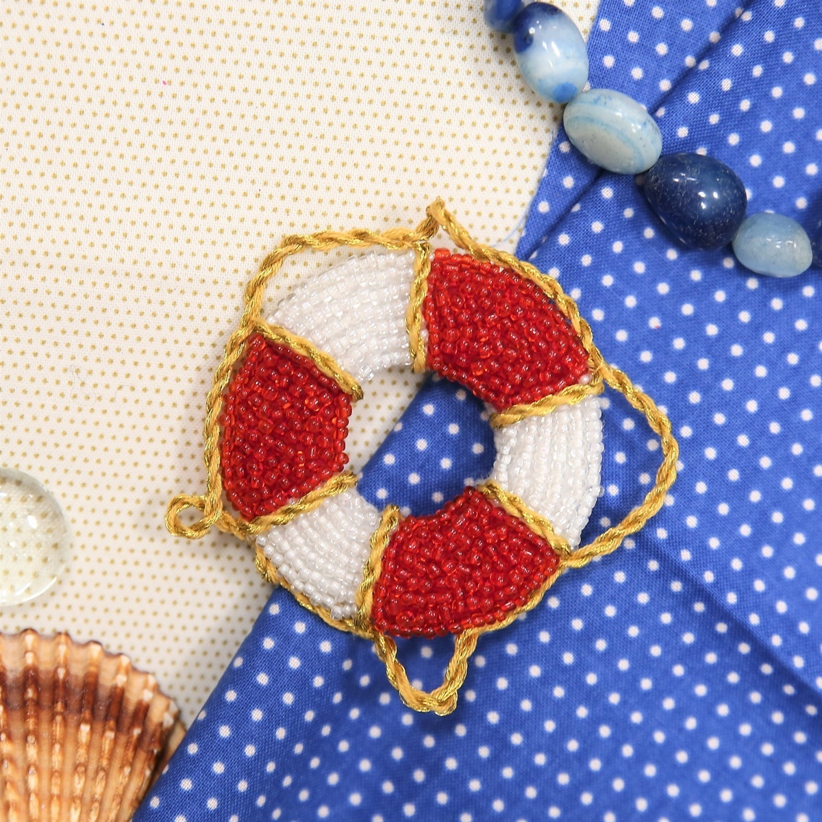 Brooch. Life Preserver Bead Embroidery Kit фото 1