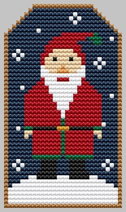 Santa Claus Gift Tag Cross Stitch Pattern фото 1
