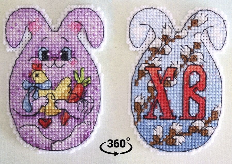 Easter Bunny with Chicken Cross Stitch Kit фото 3