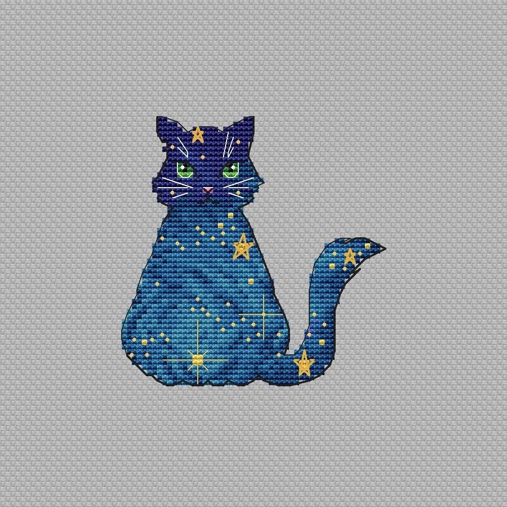 Star Cat 3 Cross Stitch Pattern фото 2