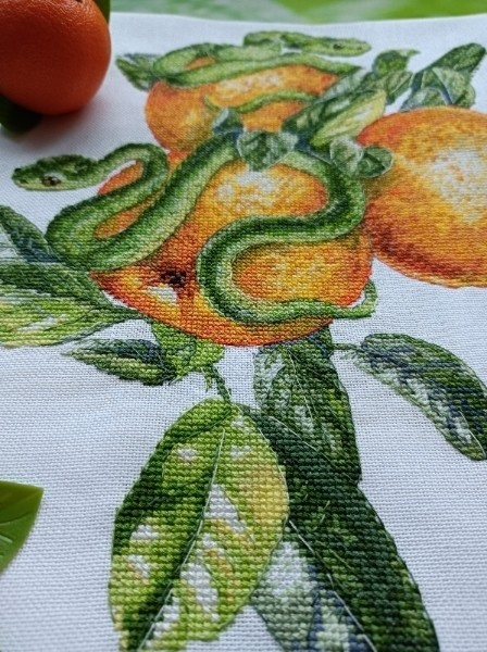 Snakes and Tangerine Cross Stitch Pattern фото 3