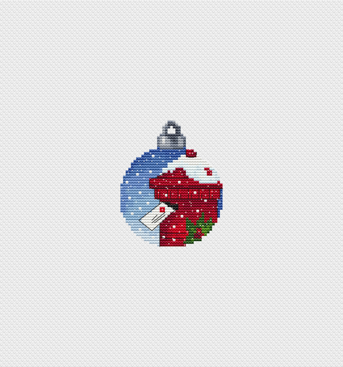 Mail Christmas Ball Cross Stitch Pattern фото 1