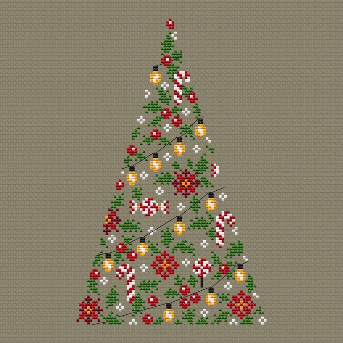 Christmas Tree Simple Cross Stitch Pattern фото 5