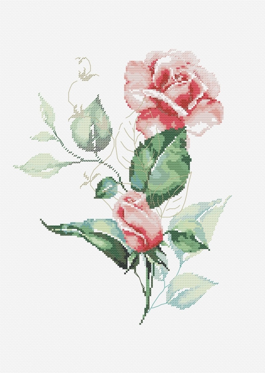 Garden Rose Cross Stitch Pattern фото 1