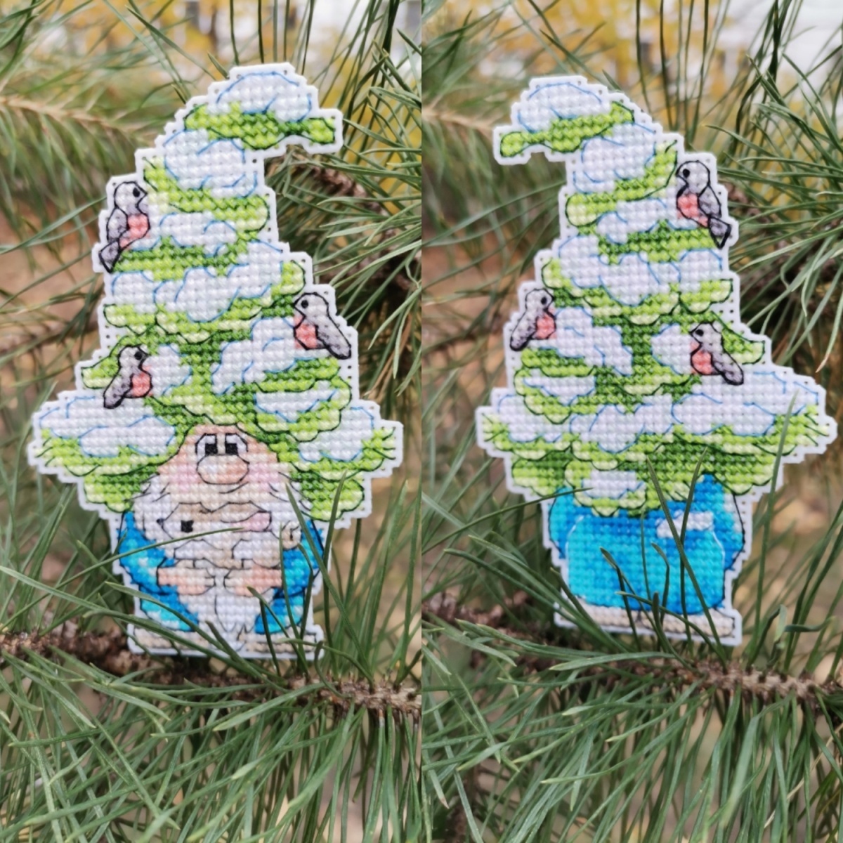 Gnome with a Rabbit Cross Stitch Pattern фото 3