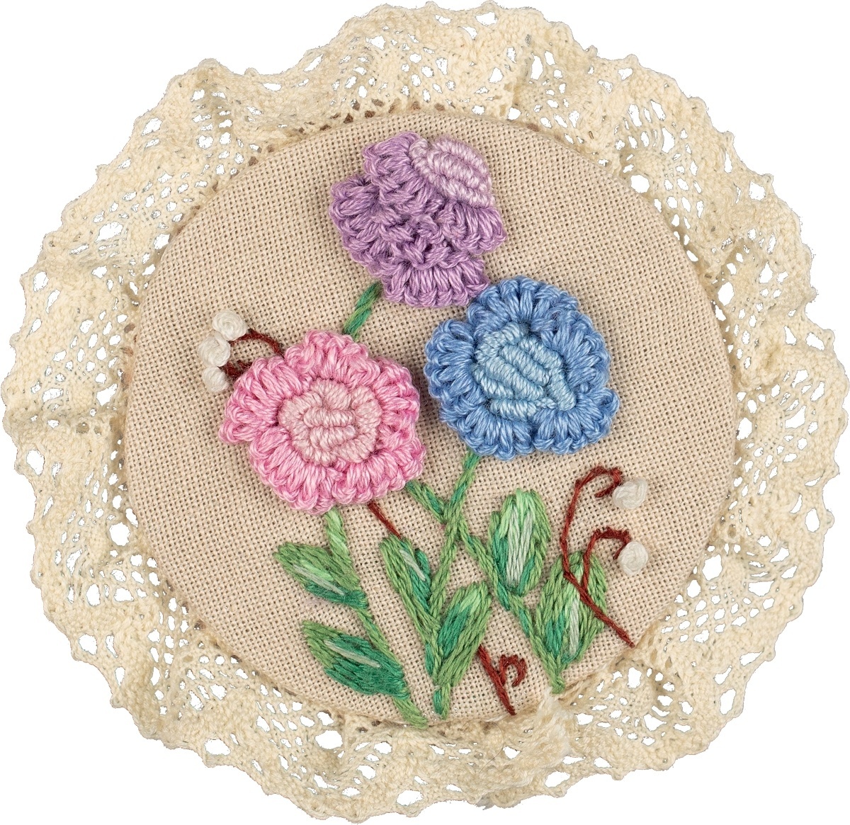 Vintage Brooches. Clover and Sweet Pea Embroidery Kit фото 6