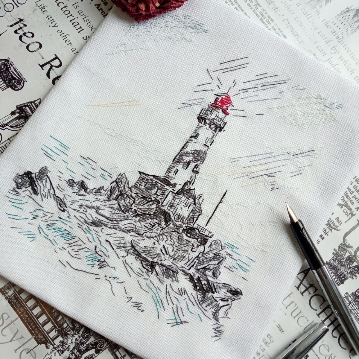 Lighthouse. Sketch Cross Stitch Pattern фото 14