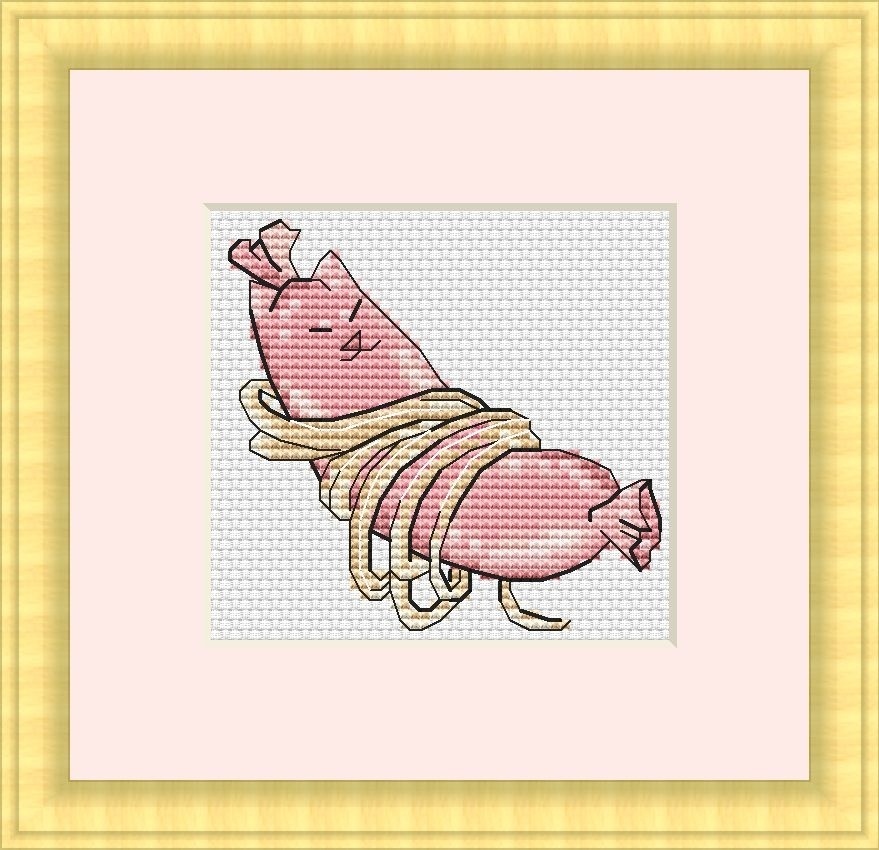 Cat-Sausage Cross Stitch Pattern фото 1