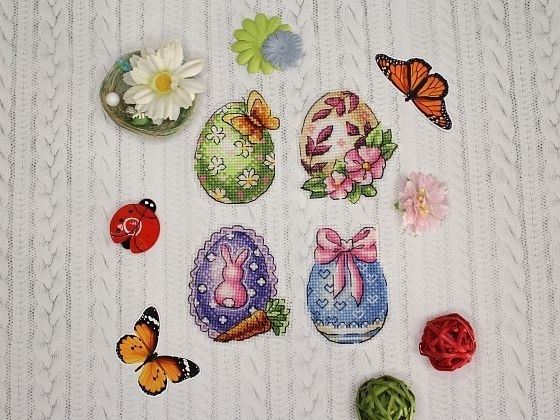 Magnets. Easter Quartet Cross Stitch Kit фото 2