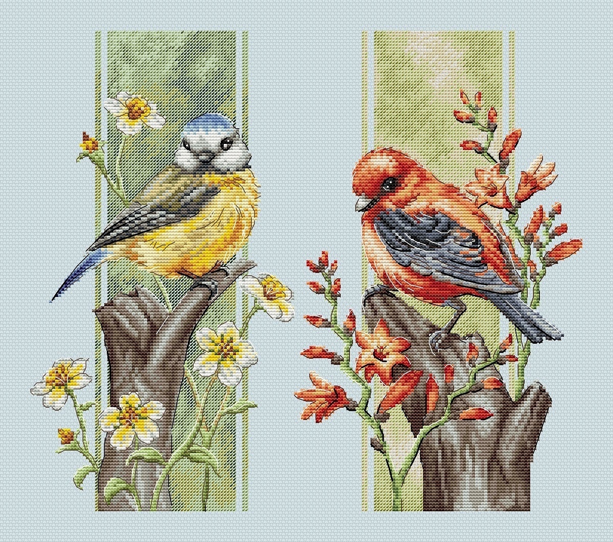 Feathered Summer Cross Stitch Pattern фото 2