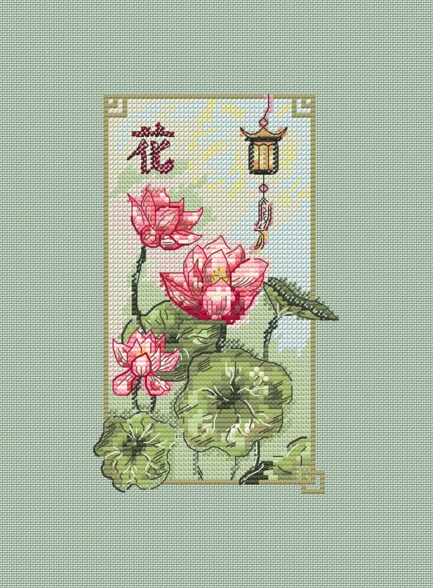 Flowers of the East. Lotus Cross Stitch Pattern фото 4