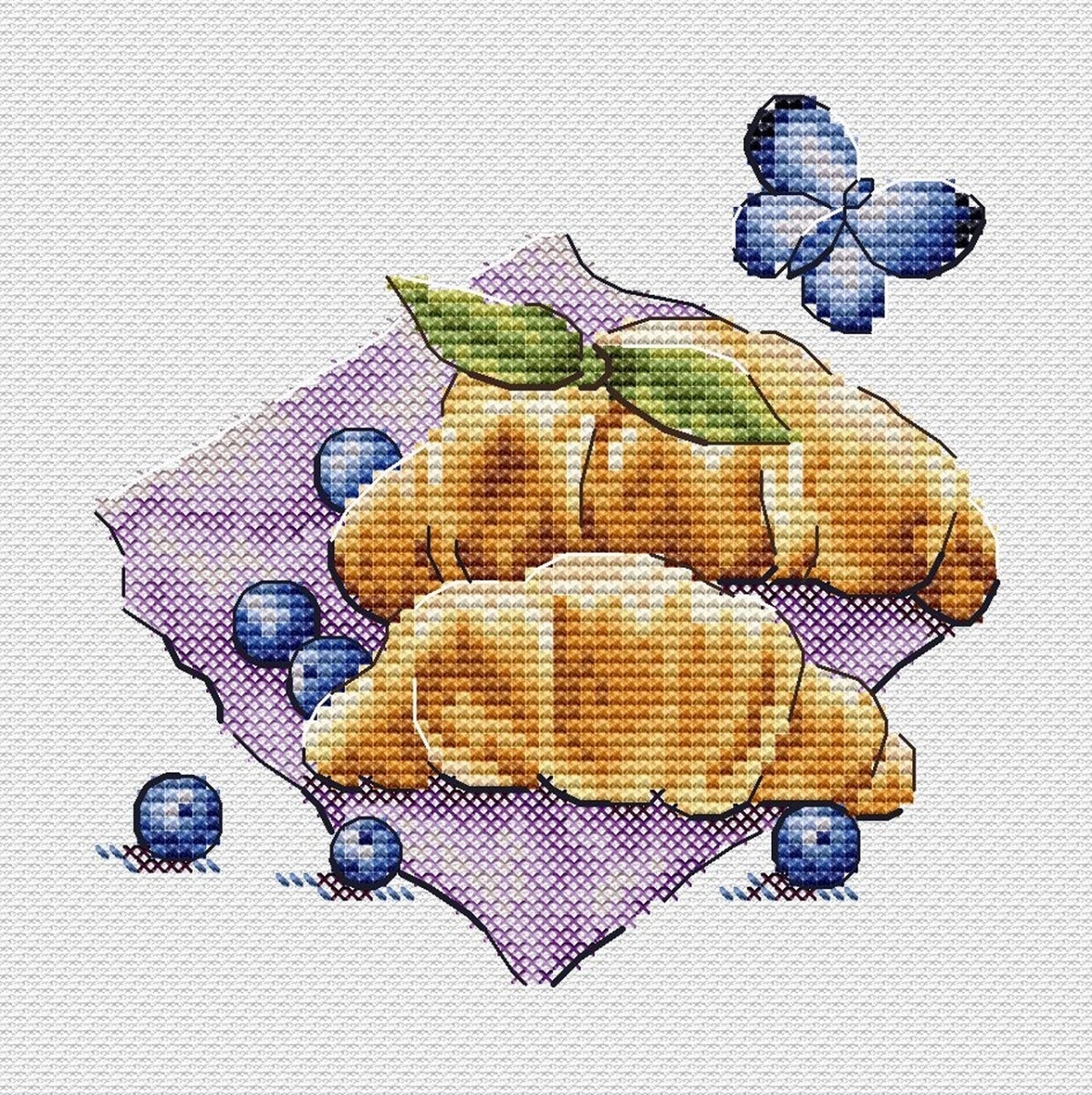 Croissants Cross Stitch Pattern фото 1