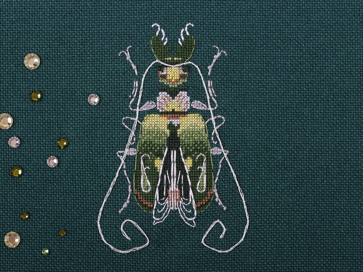 Fantasy Bugs. Emerald and Lemon Cross Stitch Kit фото 6