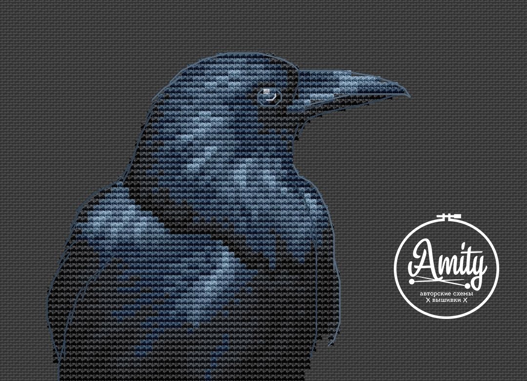 Crow Cross Stitch Pattern фото 1