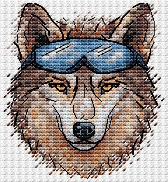 Brutal Wolf Cross Stitch Kit фото 1