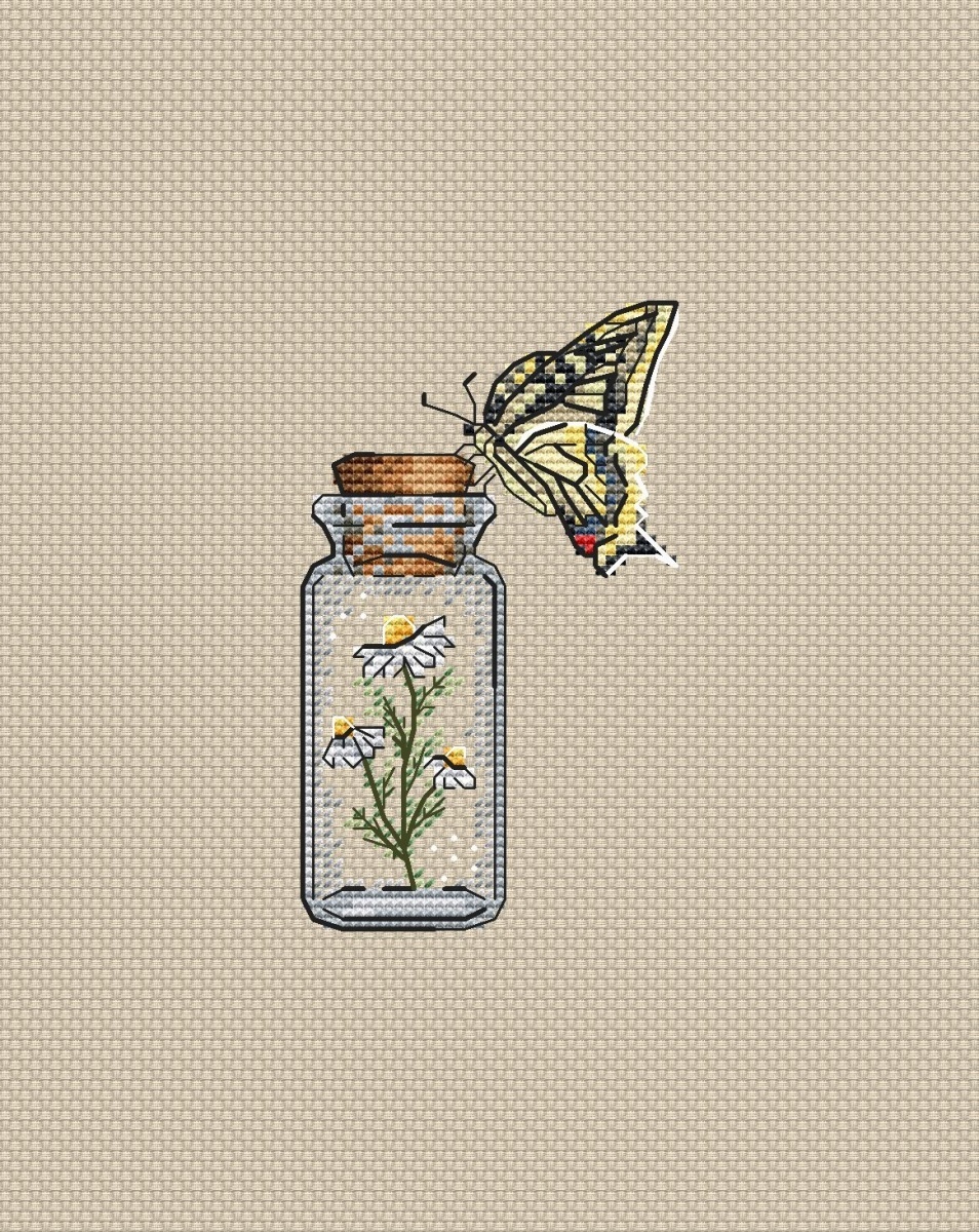 Bottles. Butterfly Cross Stitch Pattern фото 1