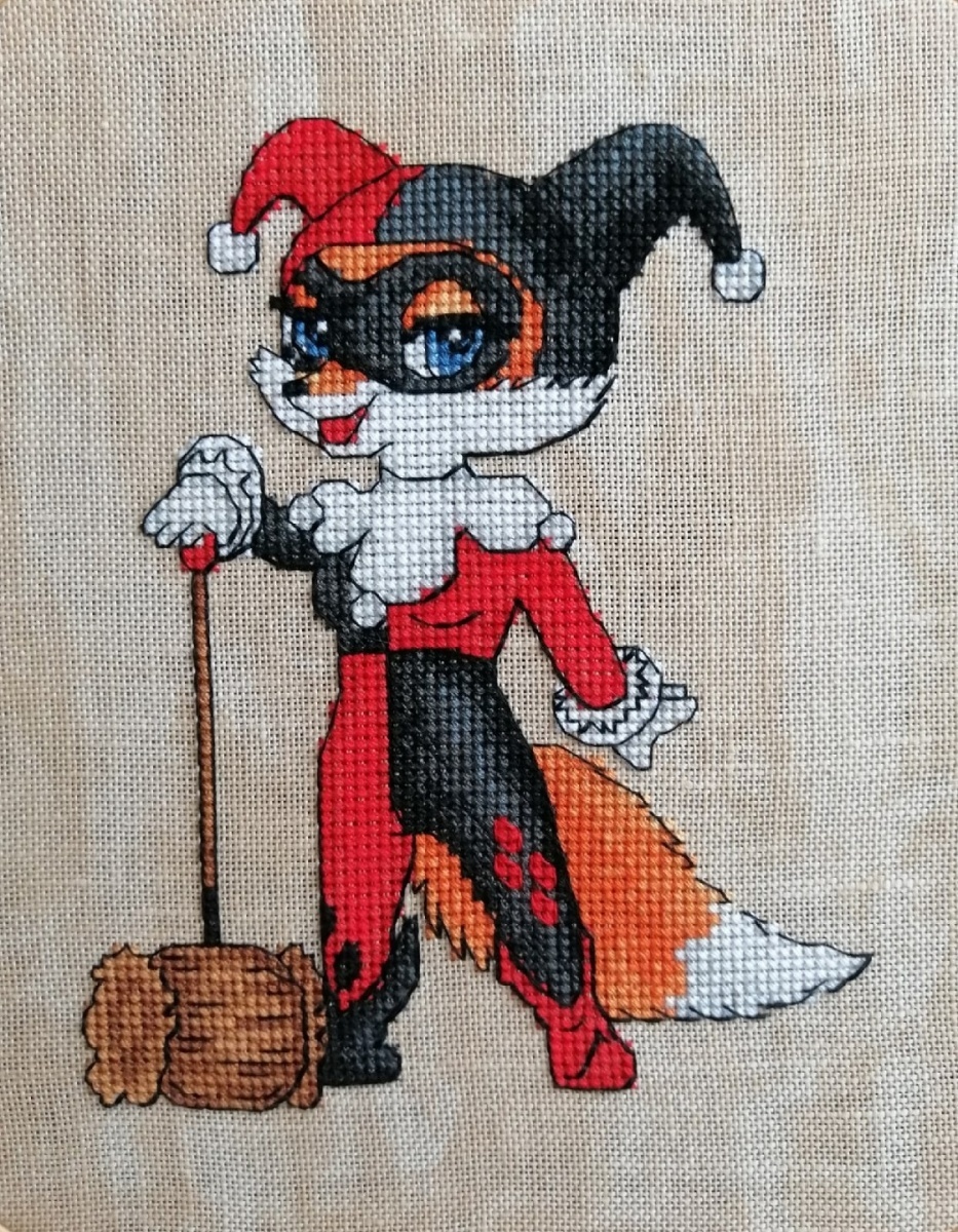 Fox Harlequin Cross Stitch Pattern фото 2