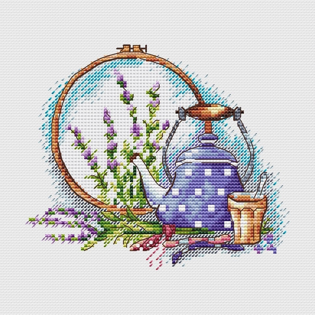 Seasonal Tea. Summer Cross Stitch Pattern фото 1