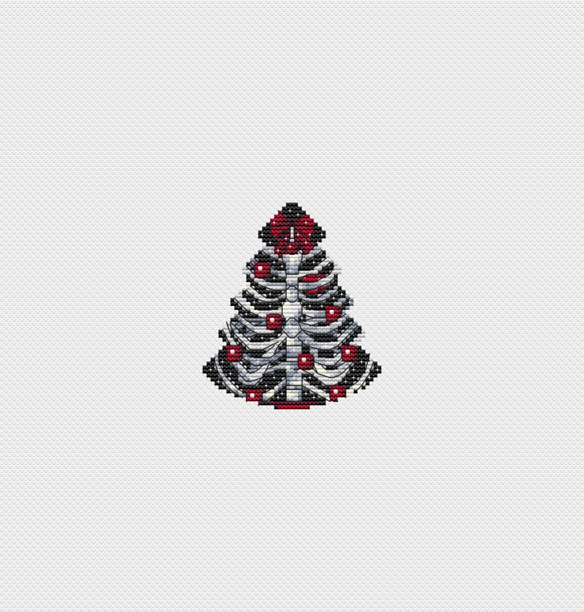 Skeleton Christmas Tree Cross Stitch Pattern фото 2