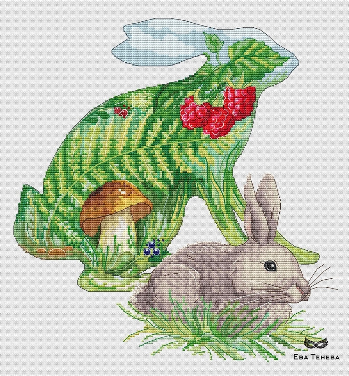 Summer Hare Cross Stitch Pattern фото 1