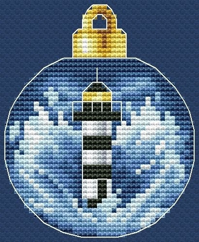Christmas Bauble. Lighthouse 2-7 Cross Stitch Pattern фото 1