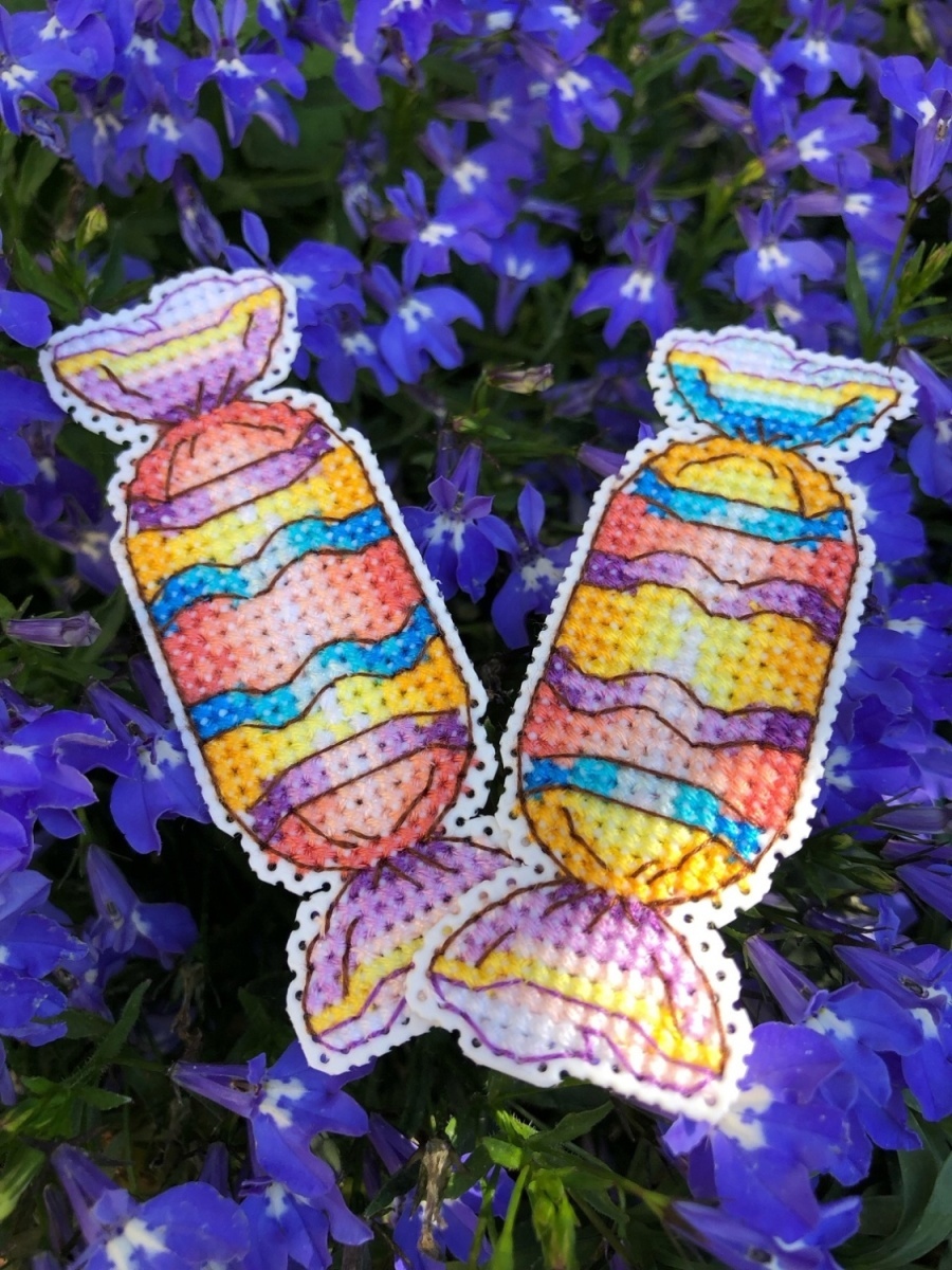 Candy Striped Cross Stitch Pattern фото 2