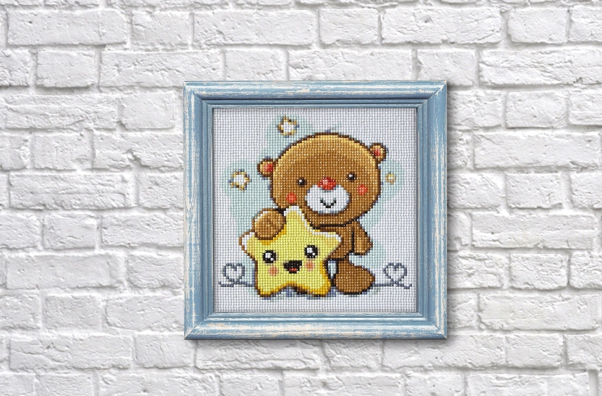 Teddy Bear with a Star Diamond Painting Kit фото 3