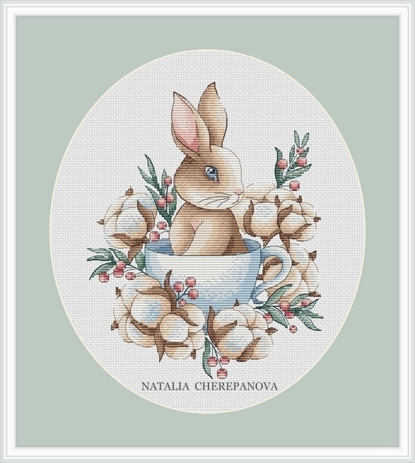 Baby Bunny Cross Stitch Chart фото 1