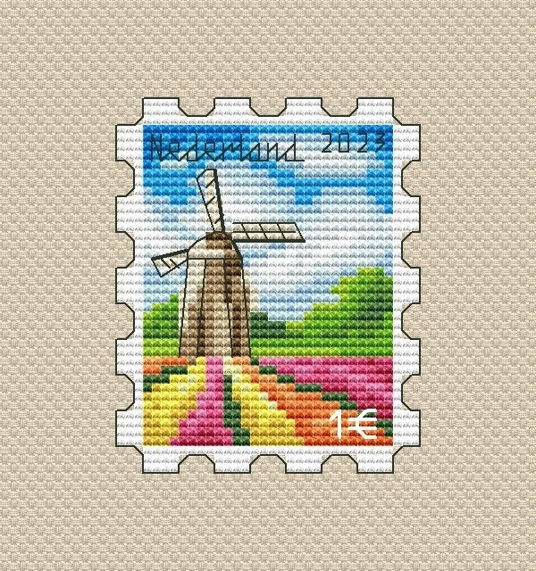Netherlands Postage Stamp Cross Stitch Chart фото 1
