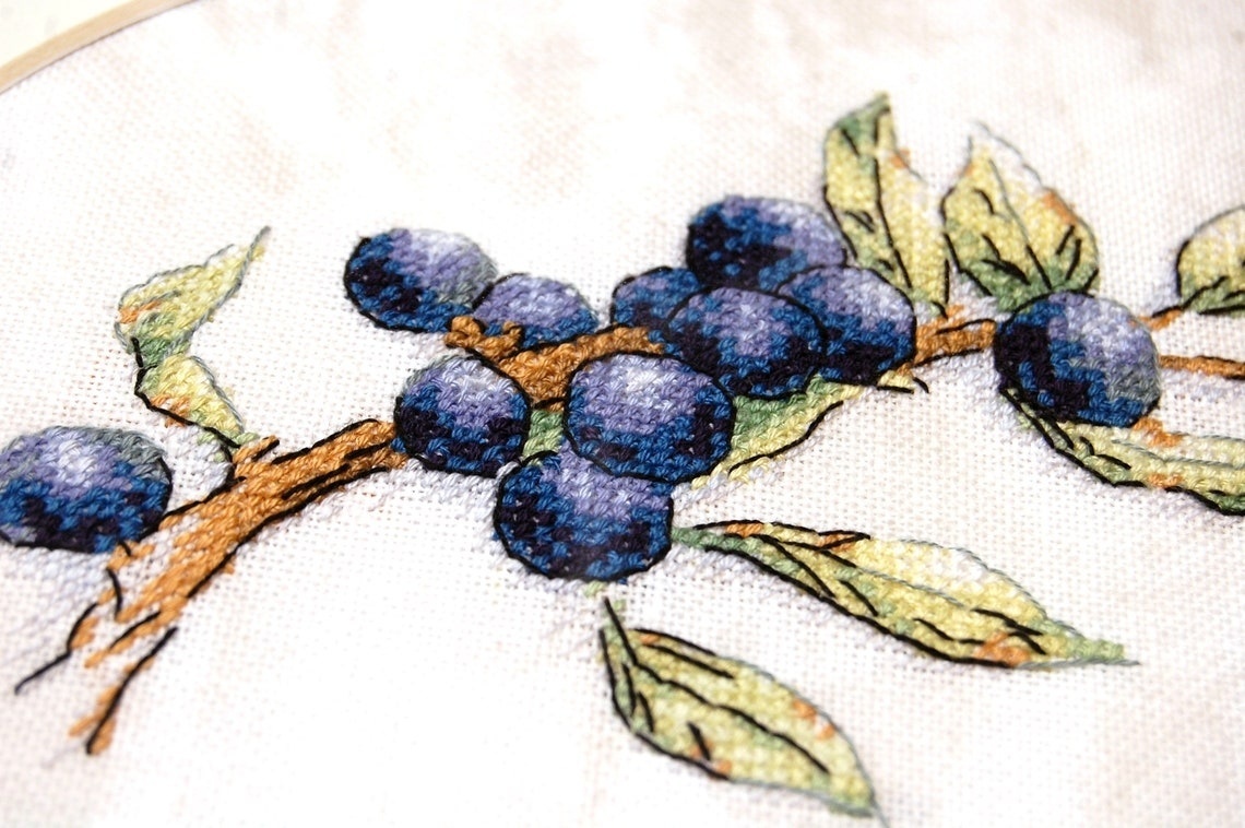 Blueberry Cross Stitch Chart фото 10