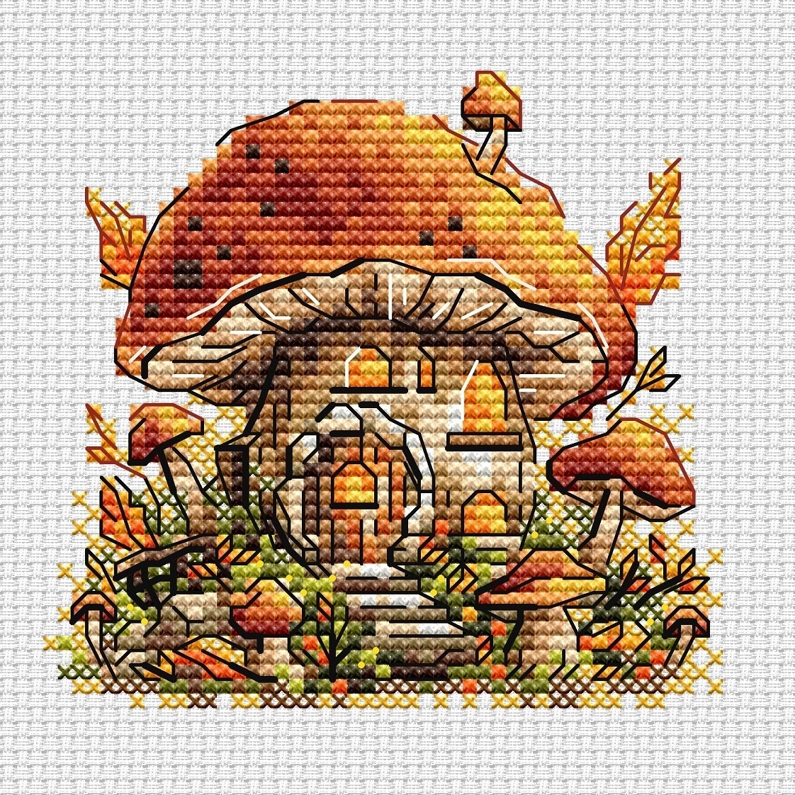 A Mushroom Cross Stitch Pattern фото 1