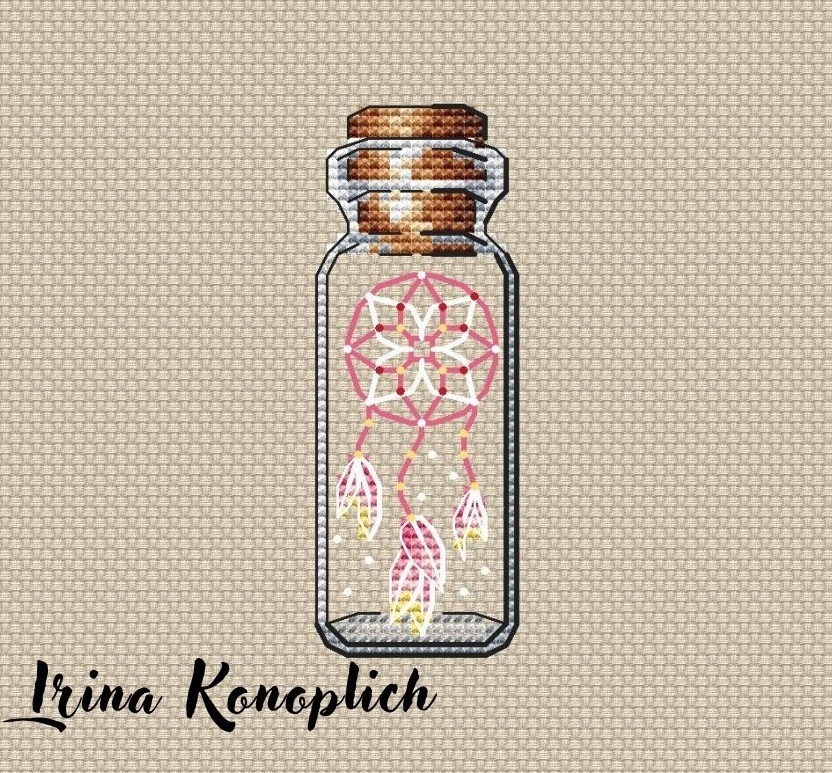Bottles. Dream Catcher Cross Stitch Pattern фото 1
