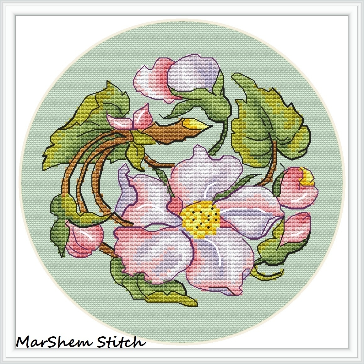An Apple Blossom Cross Stitch Pattern фото 3