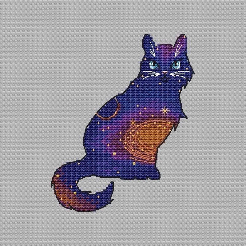 Star Cat 2 Cross Stitch Pattern фото 2