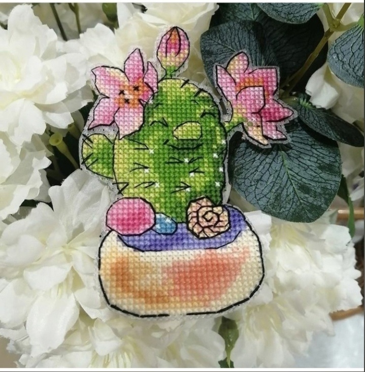 Cute Cactus Cross Stitch Pattern фото 2