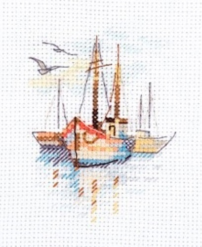 Boats at Sunrise Cross Stitch Kit фото 1