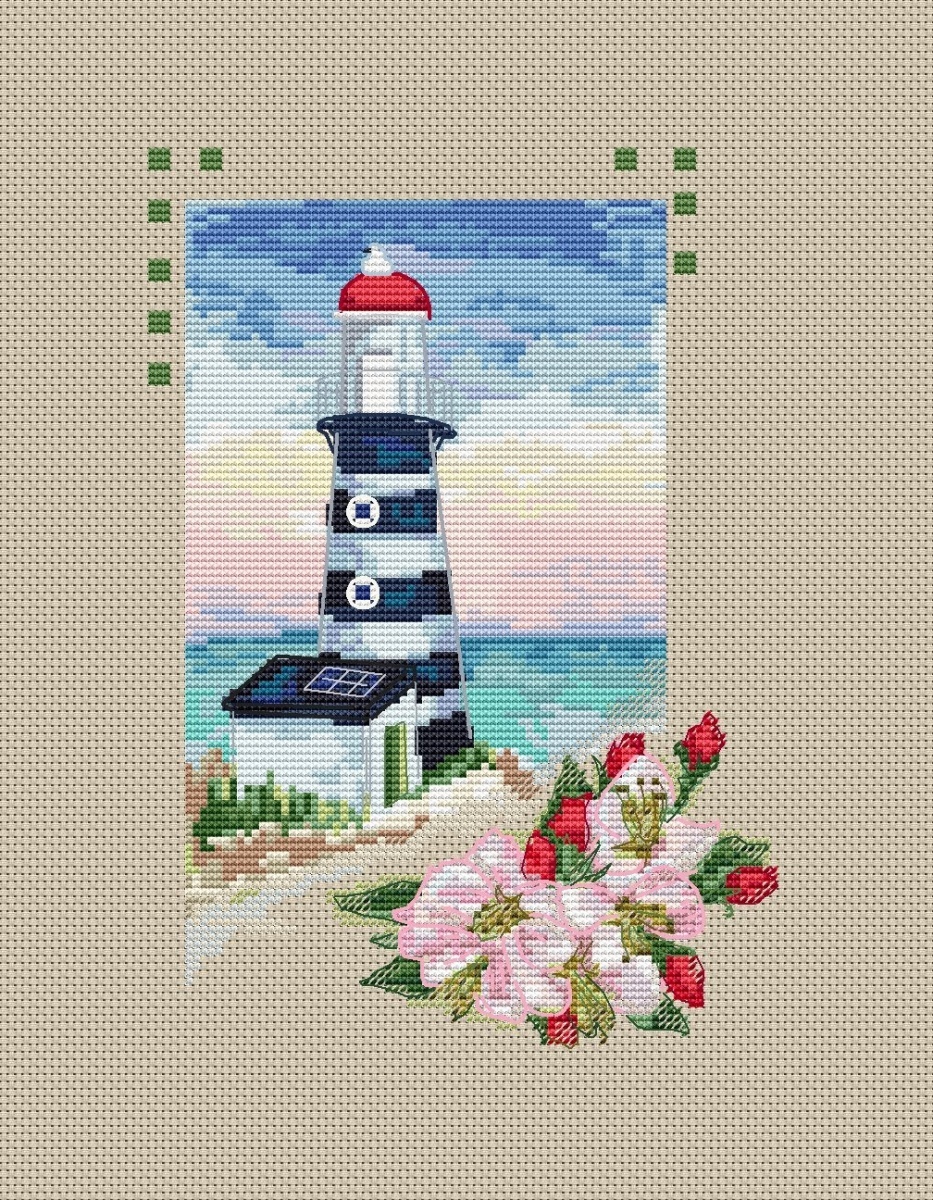 Rosehip Lighthouse Cross Stitch Pattern фото 1