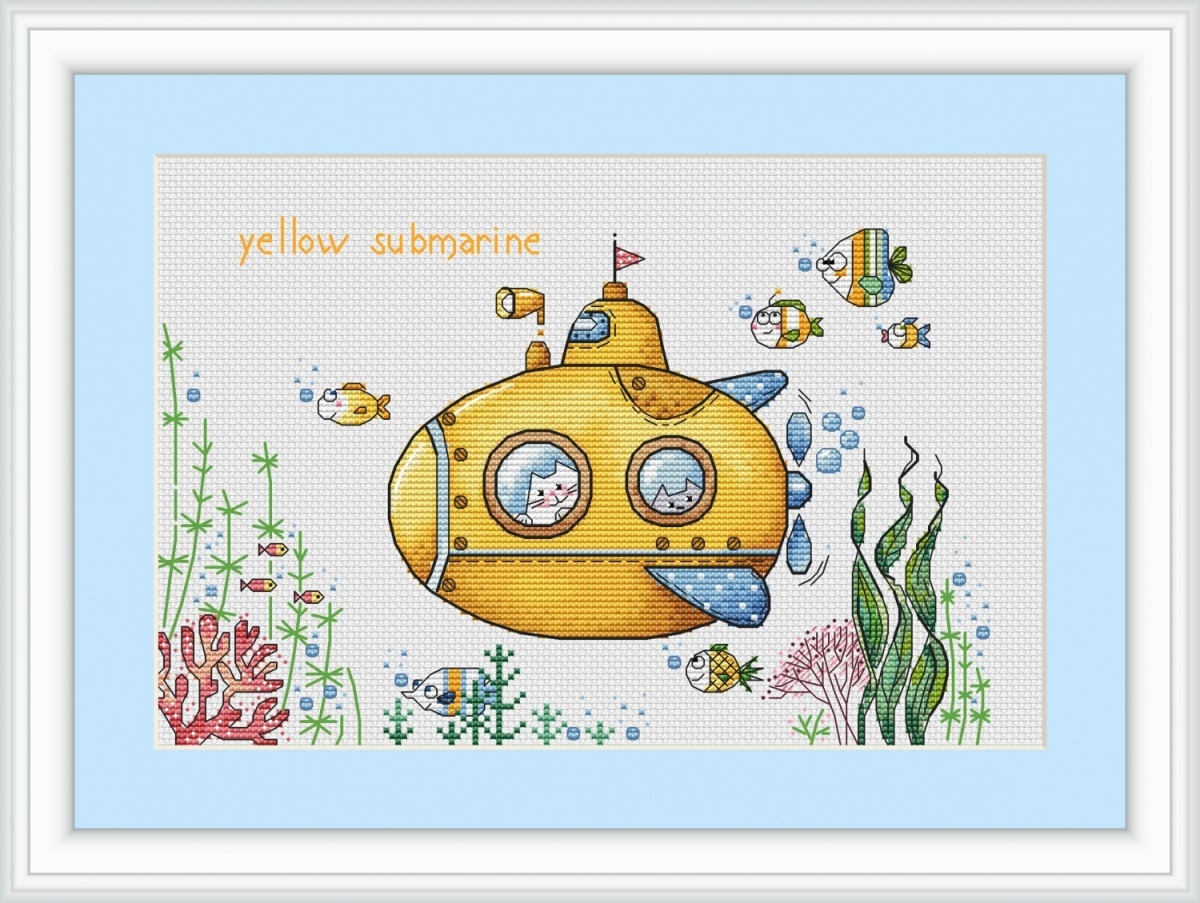 Yellow Submarine Cross Stitch Pattern фото 1