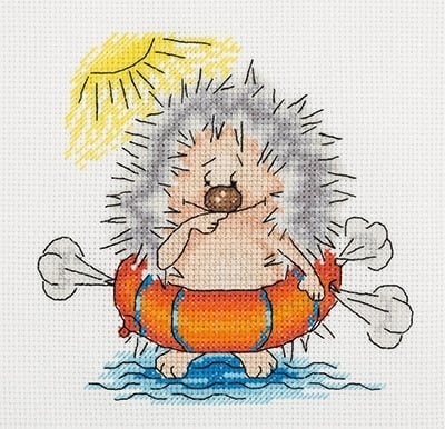 Swimming Hedgehog Cross Stitch Kit фото 1