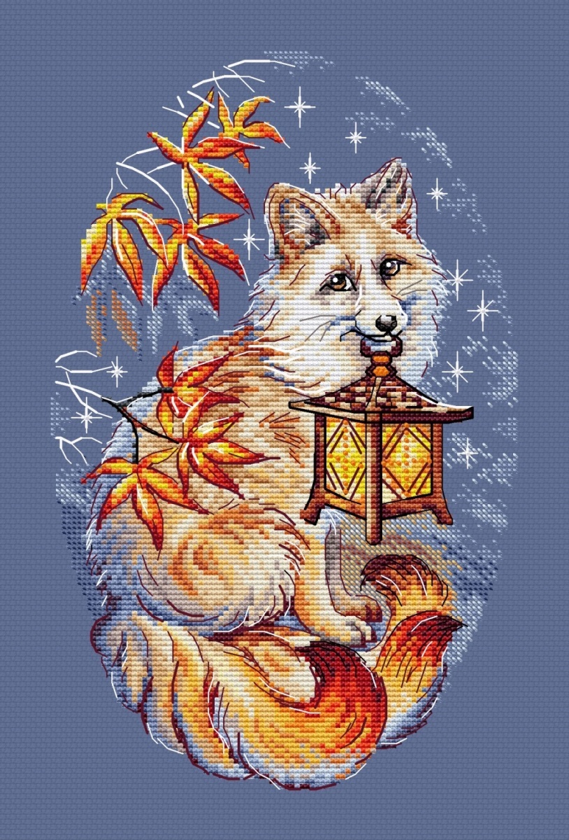 Kitsune Fox Cross Stitch Pattern фото 1