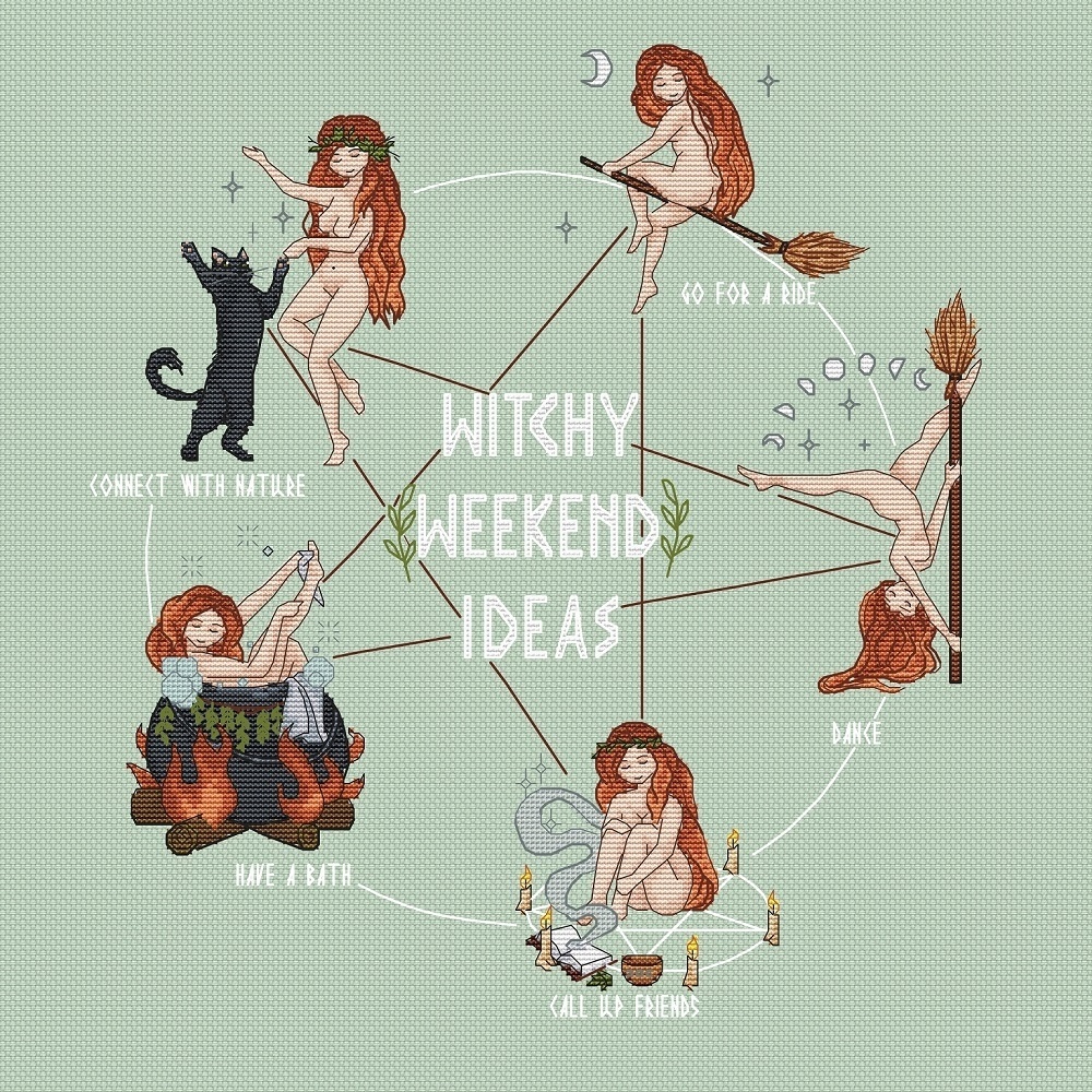 Witchy Weekend Ideas Cross Stitch Pattern фото 1