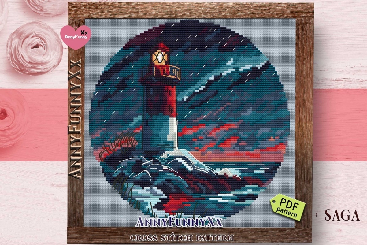 A Winter Lighthouse Cross Stitch Chart фото 4